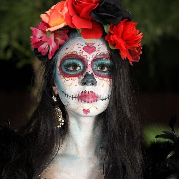 Flower Crown Floral Headband Day of the Dead Rose Mexican Festival Accessory main image 5